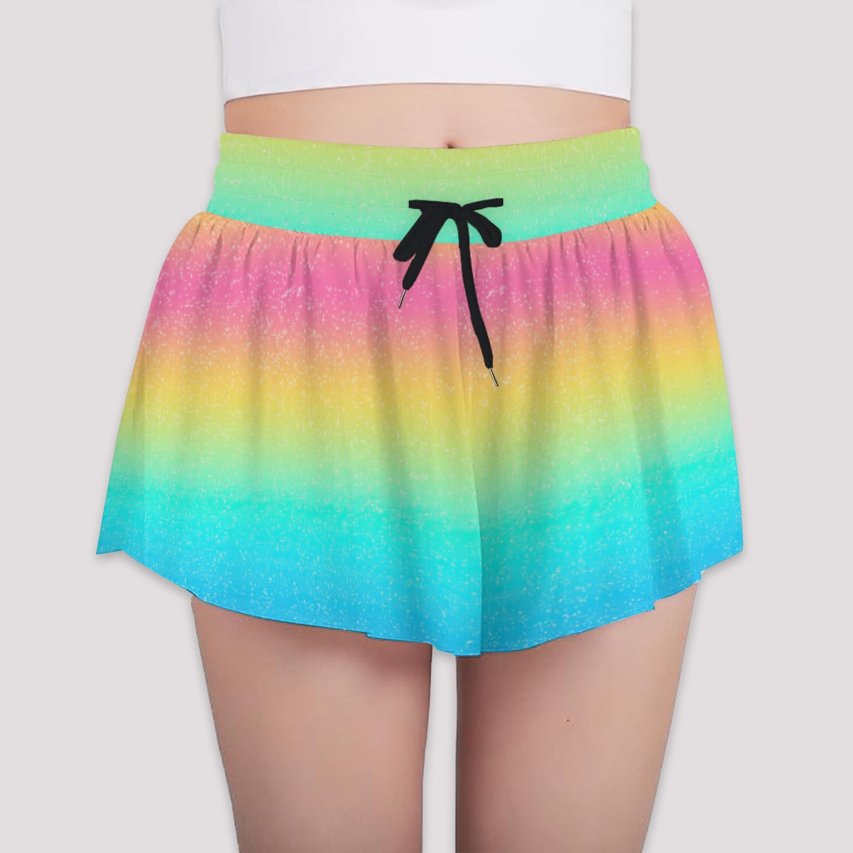 Rainbow Ombre - Girls’ Flowy Pocket Shorts