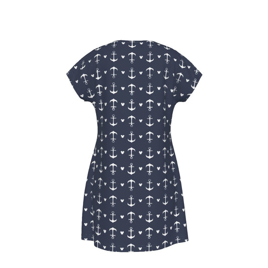 Anchors & Mouse Ears - Women's T-Shirt Dress