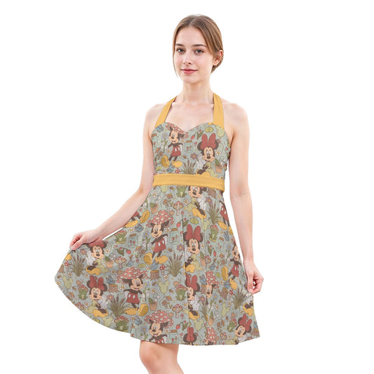 Woodland Frolics Cottagecorennie - Women's Halter Vintage Pocket Dress