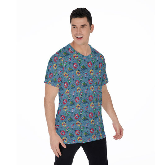 Holiday Baubles with Mischievous Blue Alien - Men's Short Sleeve T-Shirt