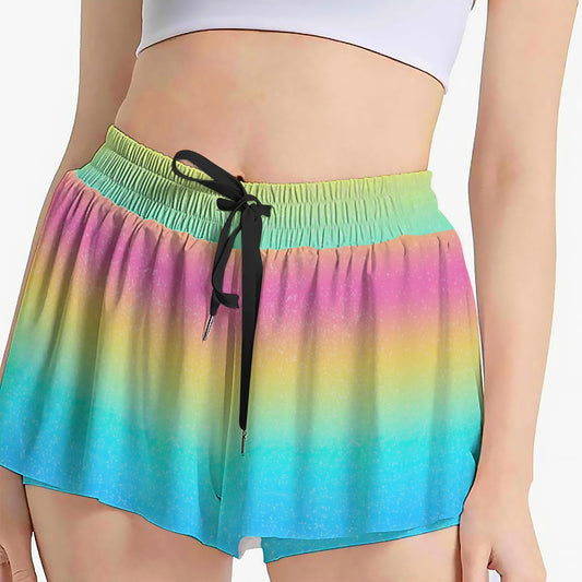 Rainbow Ombre - Women's Flowy Pocket Shorts