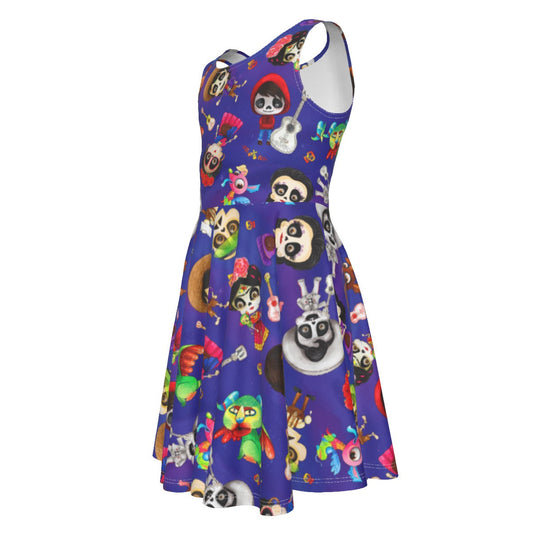 Poco Loco Día de Muertos - Kid's Sleeveless Skater Dress