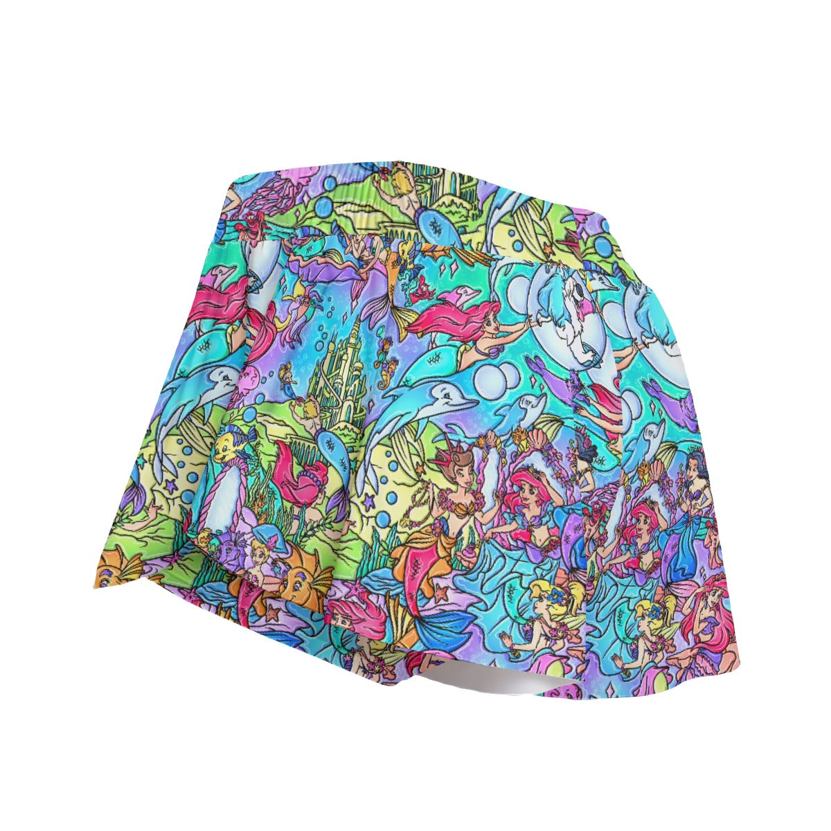 Under the Sea Storybook Scenes - Women's Flowy Pocket Shorts