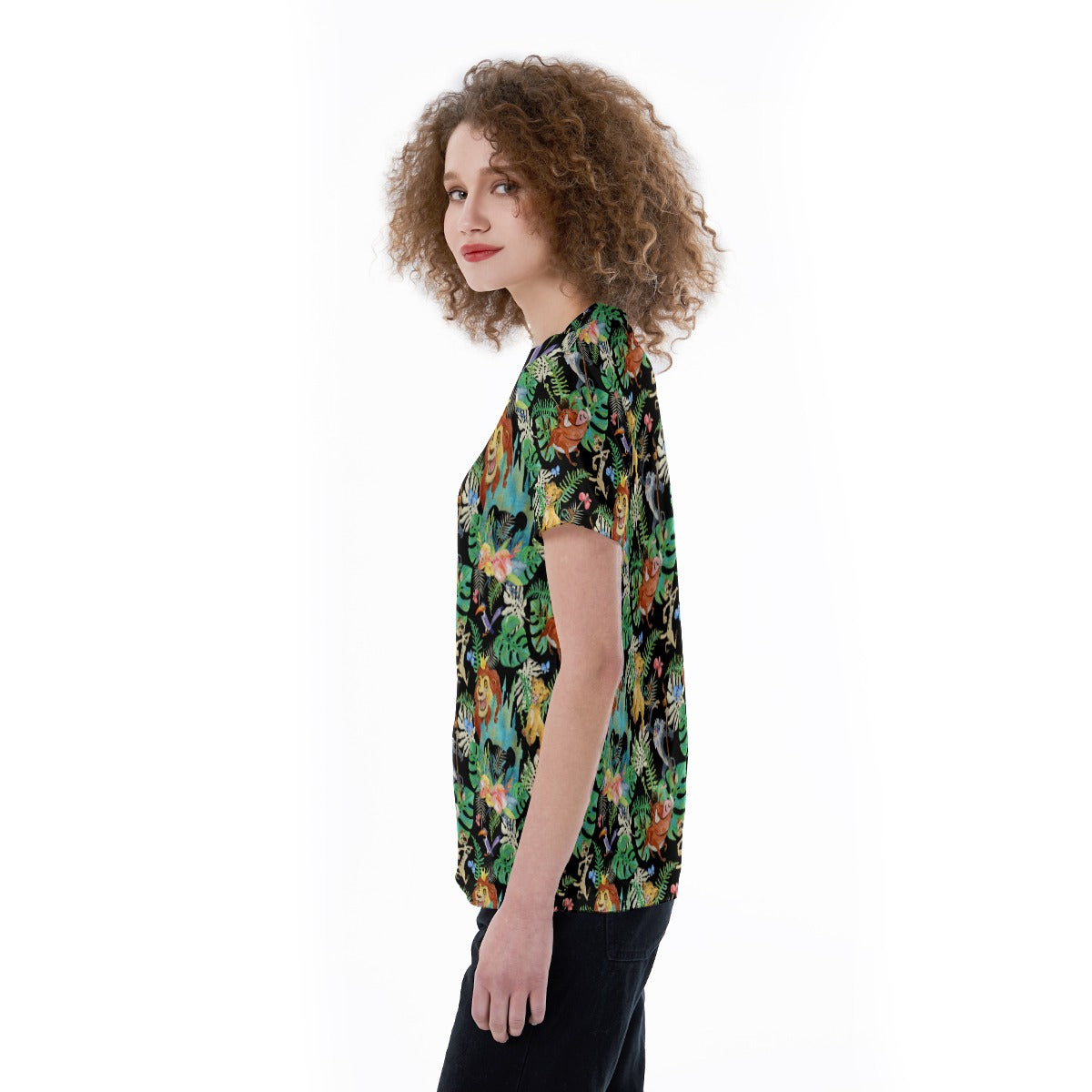 Watercolor Jungle Pride - Women's Short Sleeve V-Neck T-Shirt