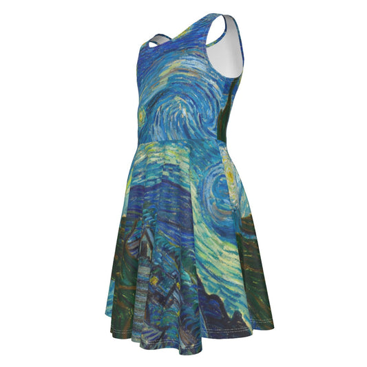 Van Gogh Starry Night - Kid's Sleeveless Skater Dress