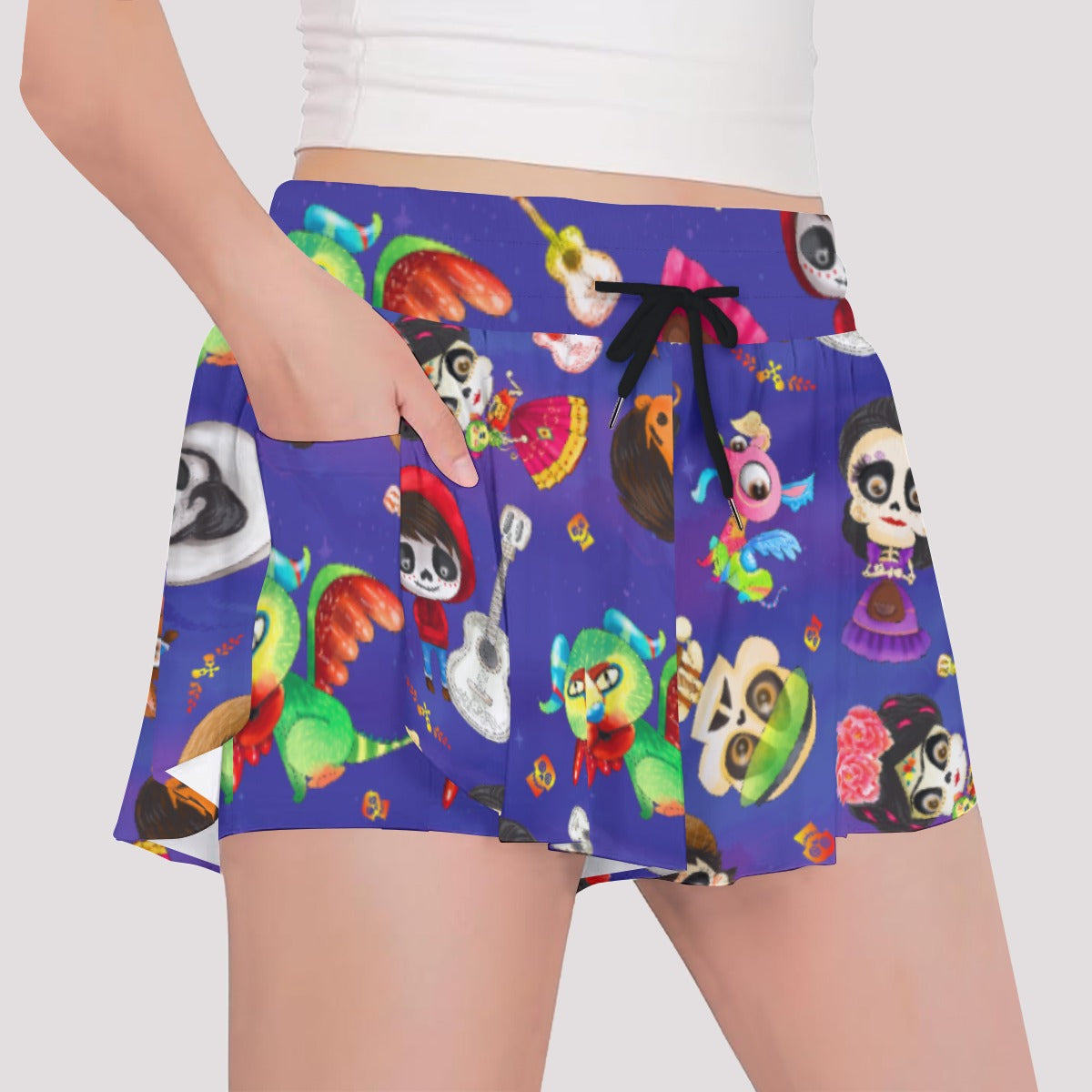 Poco Loco Día de Muertos - Girls’ Flowy Pocket Shorts