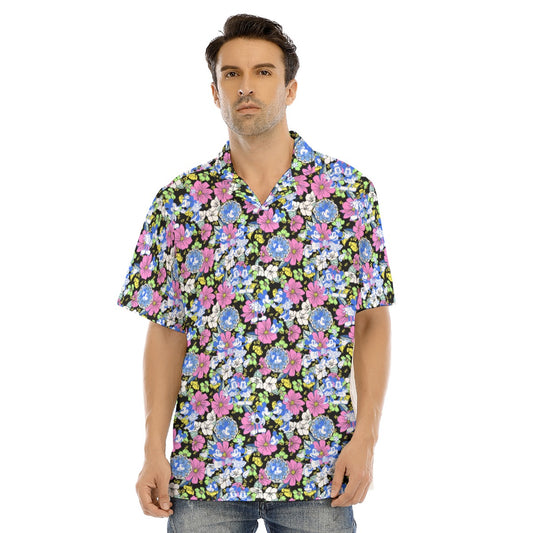 Garden Whimsy - Retro Mickey & Minnie - Men's Hawaiian Button Up Shirt