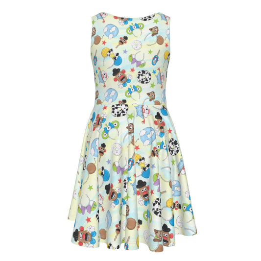 Playful Toy Style Icons- Kid's Sleeveless Skater Dress