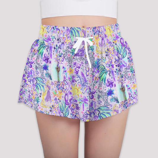 Bright Tropical Princess - Tower Light Festival - Girls’ Flowy Pocket Shorts