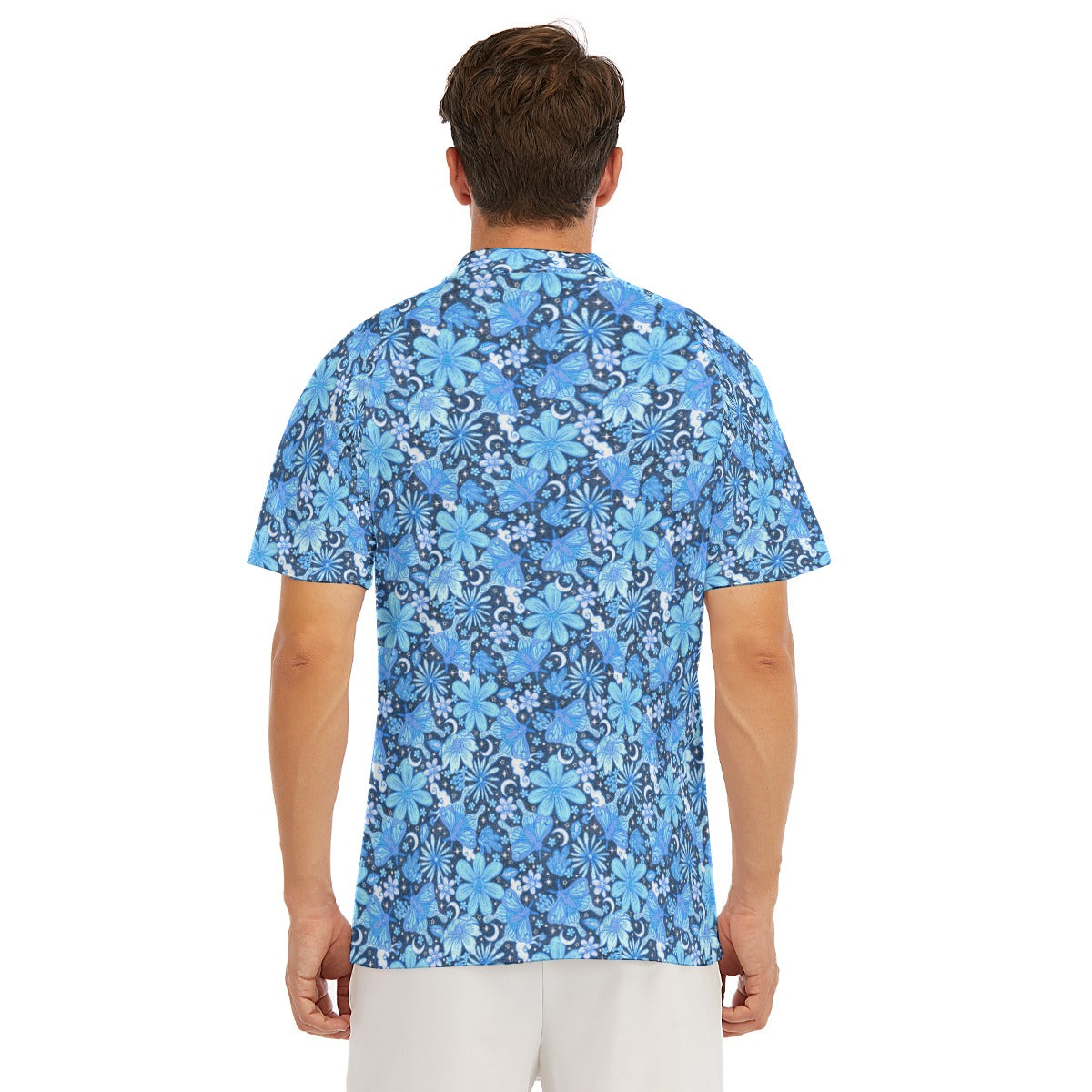 Blue Crystal Moths - Men's Polo Shirt