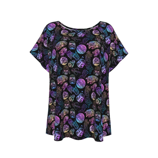 Watercolor Galactic Mandalas - Women’s Relaxed Fit Scoop Tee