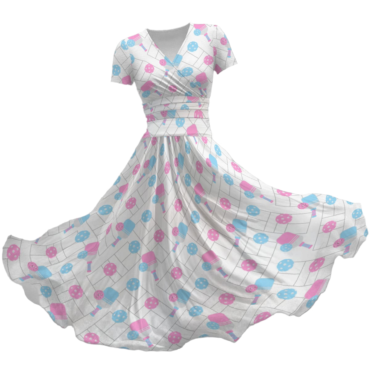 nan - Women's V-Neck Ruched Midi Dress