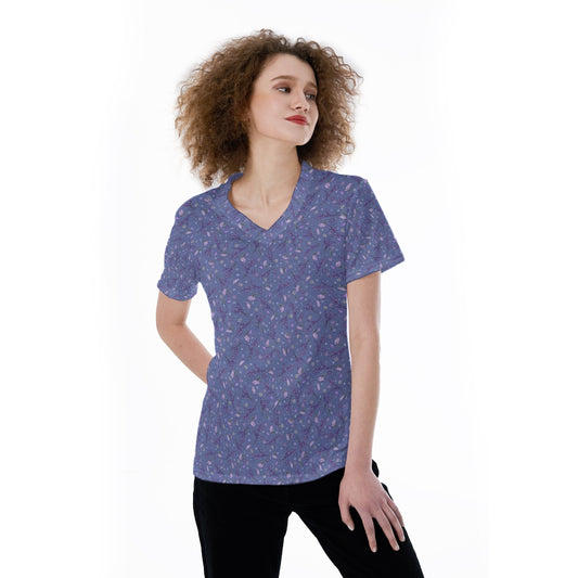 Lavender Vibes - Women's Short Sleeve V-Neck T-Shirt