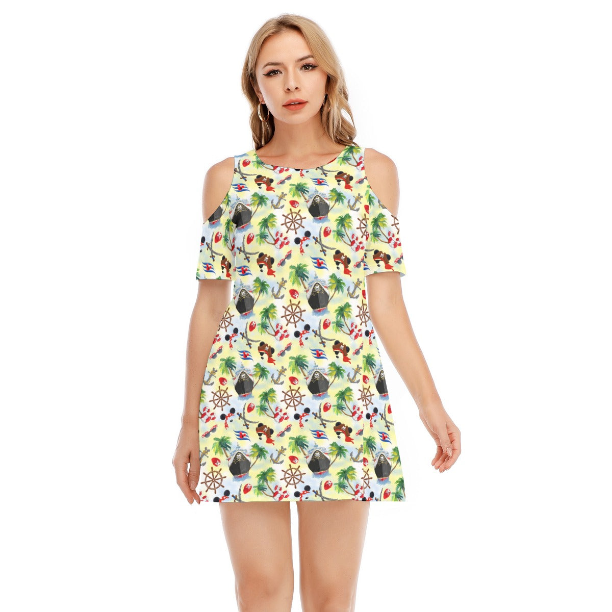 Pirate Night Cruise - Women's Cold Shoulder Cotton Dress