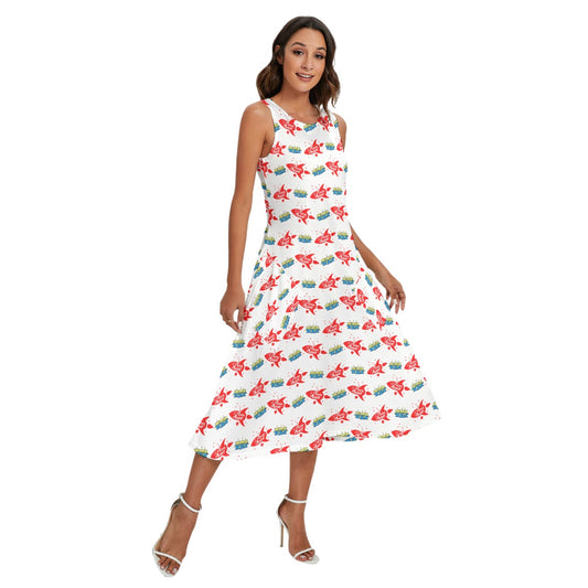 Galactic Rocket Party - Women’s Diagonal Pocket Midi Dress
