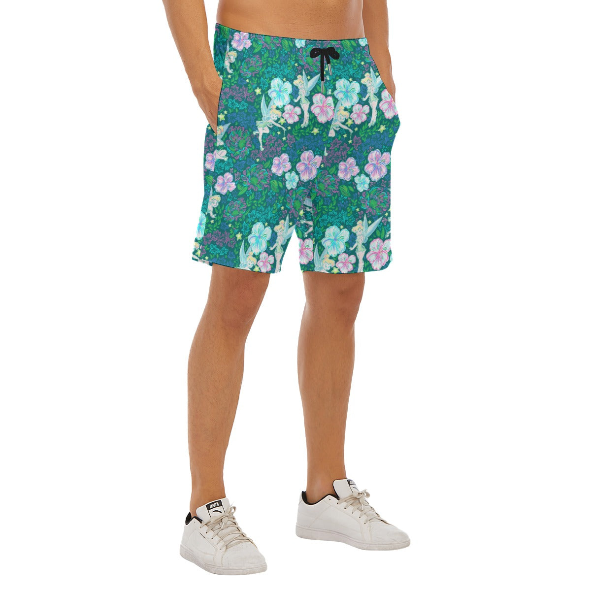 Pixie in Neon Blooms - Men’s Pocket Beach Shorts