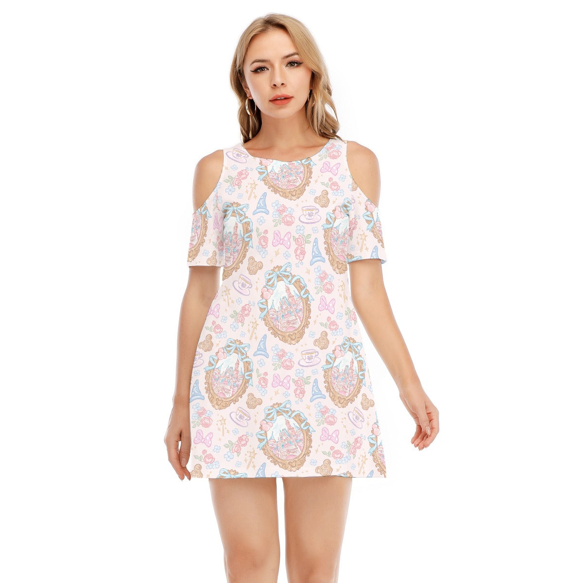 Coquette Park Daydream - Women's Cold Shoulder Cotton Dress