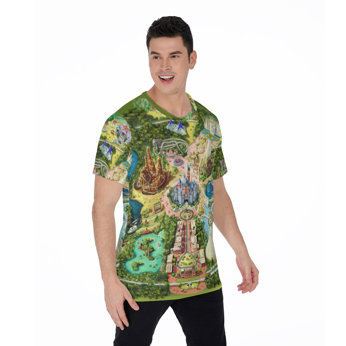 Colorful Theme Park Map - Men's Short Sleeve T-Shirt
