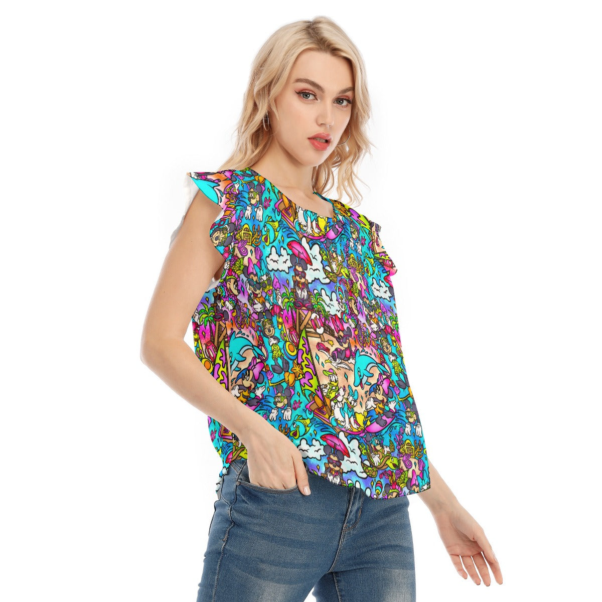 Island Beach Bash - Women’s Flutter Sleeve Top