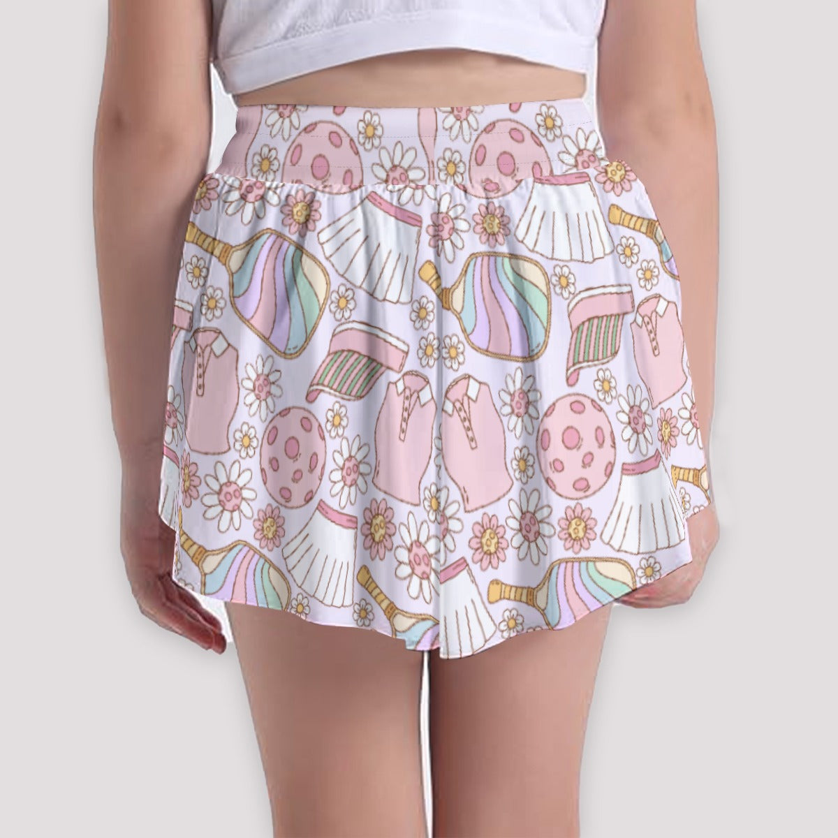 Rainbow Pickleball - Girls’ Flowy Pocket Shorts