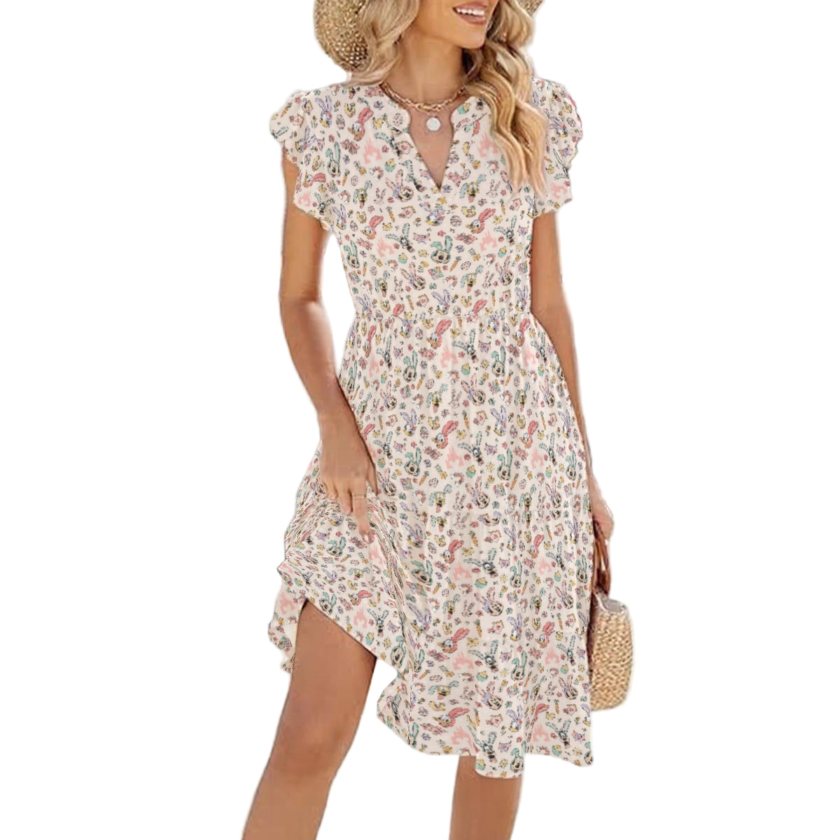 Springtime Friends Celebration - Women's Tiered Pocket Midi Dress