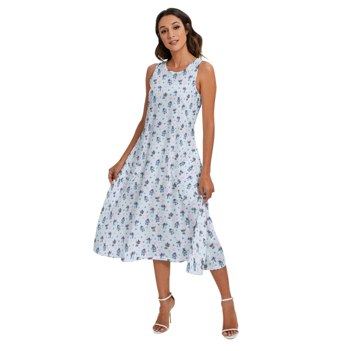 Happy Stitch - Women’s Diagonal Pocket Midi Dress