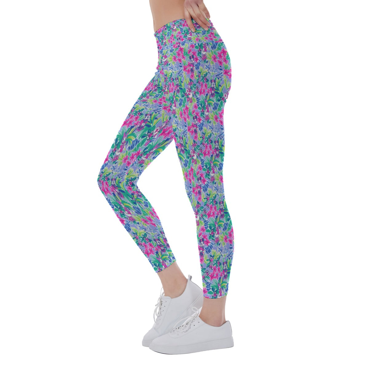 Bright Tropical Bliss - Island Mouse Duo - Women's Yoga Leggings