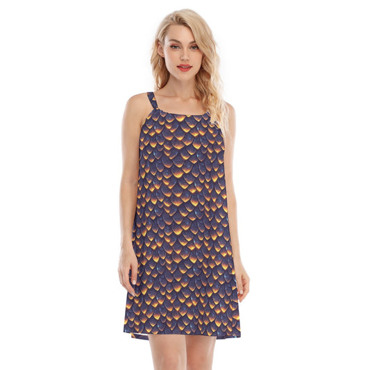 Animal Print - Dragon - Women’s Adjustable Sundress