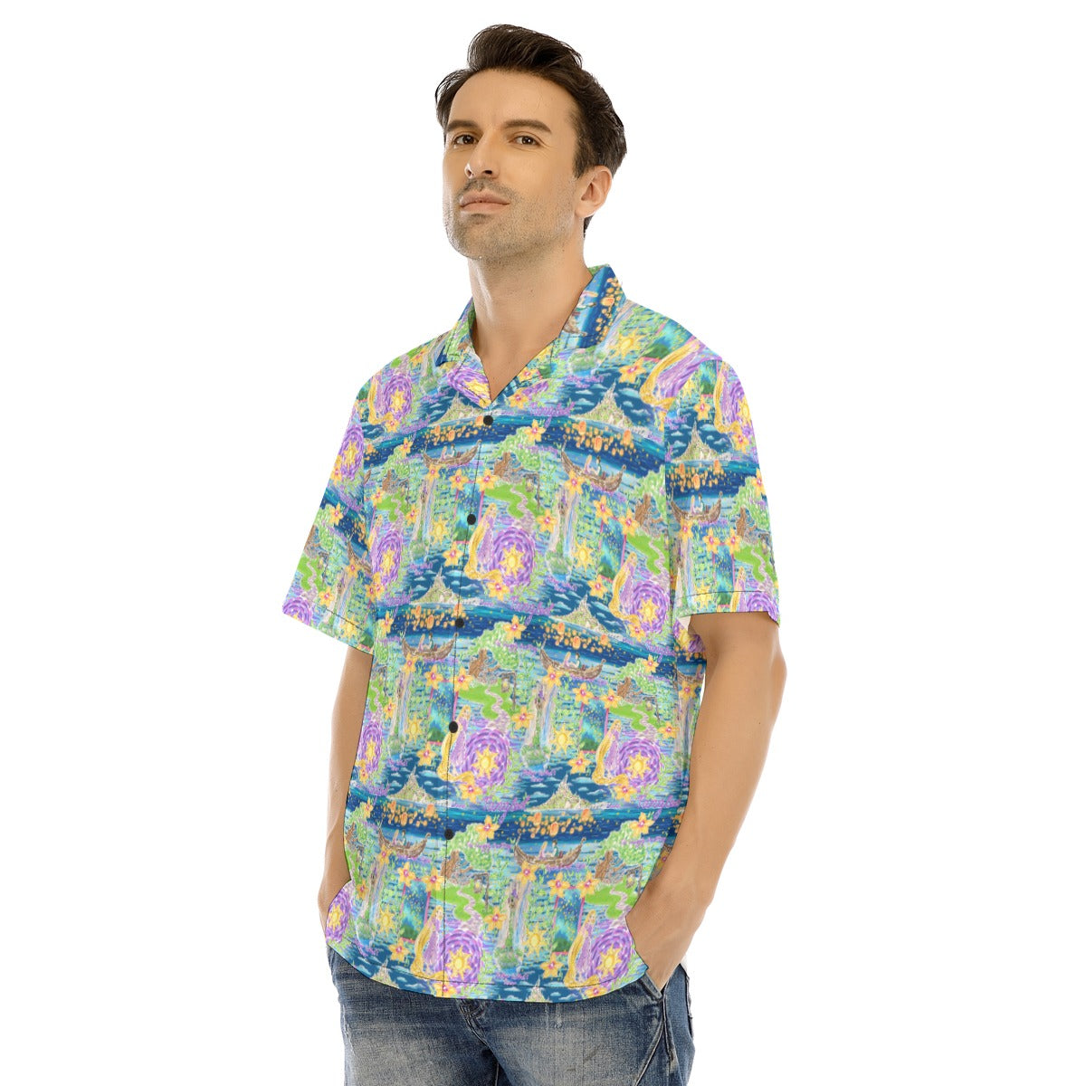 Rapunzel’s Lantern Festival - Men's Hawaiian Button Up Shirt
