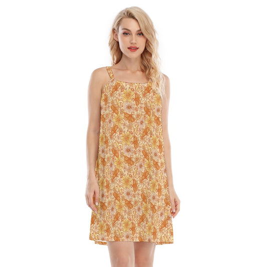 Orange Crystal Moths - Women’s Adjustable Sundress