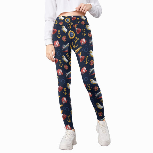 Mouse Ear Nautical Icons - Kid's Leggings