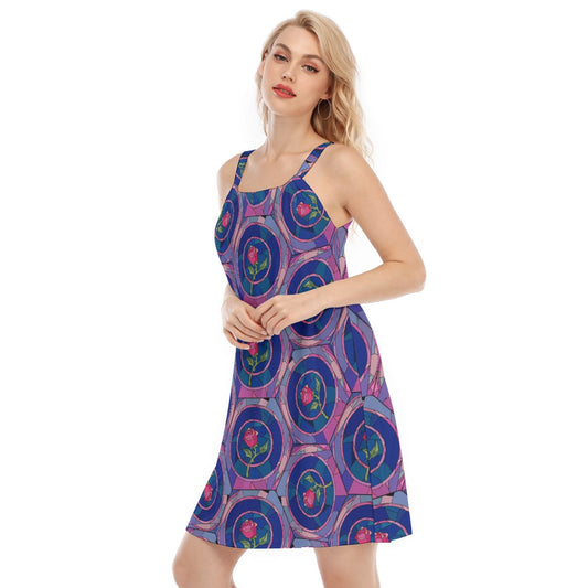 Enchanted Rose Stained Glass - Women’s Adjustable Sundress