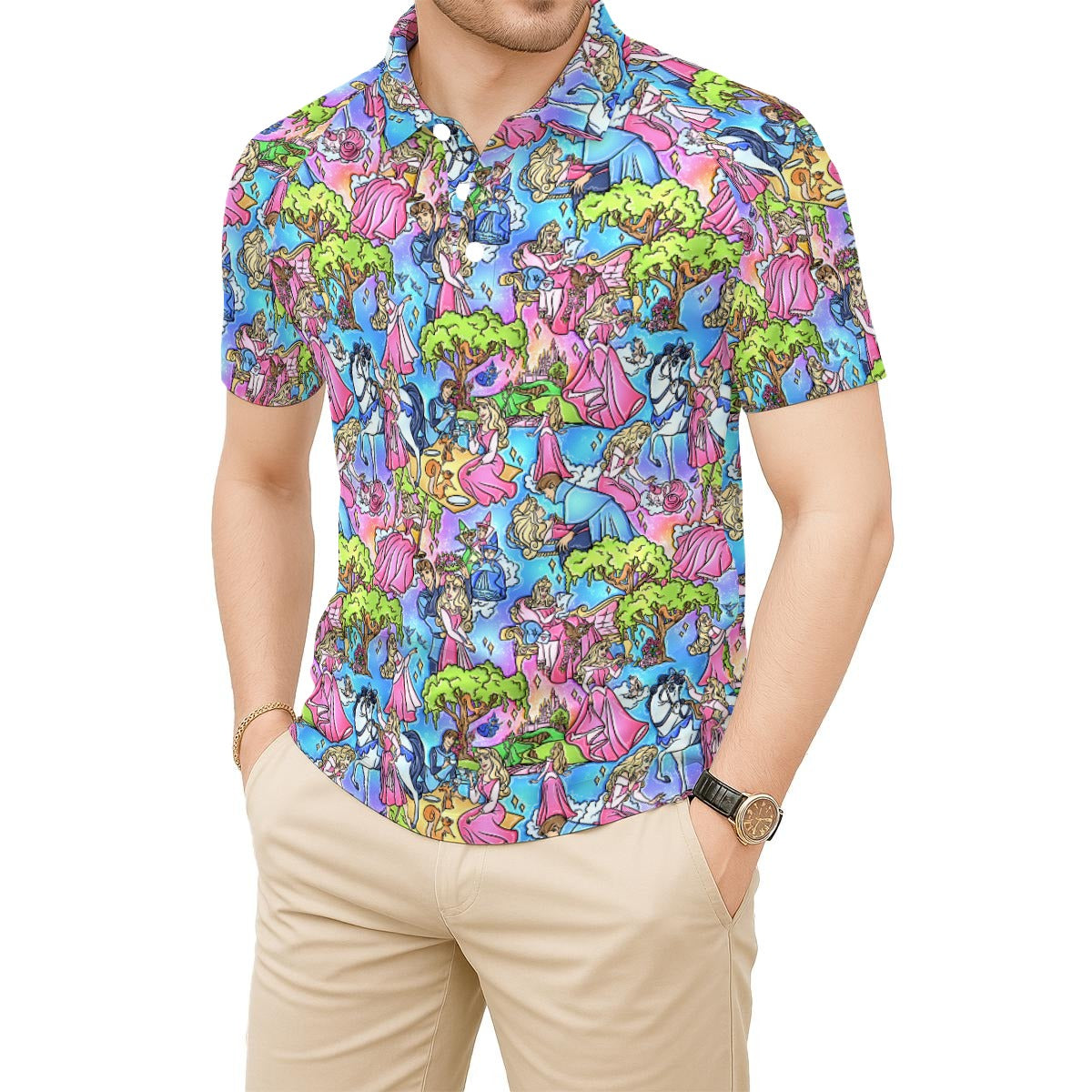 Dreaming Princess Storybook Scenes - Men's Polo Shirt