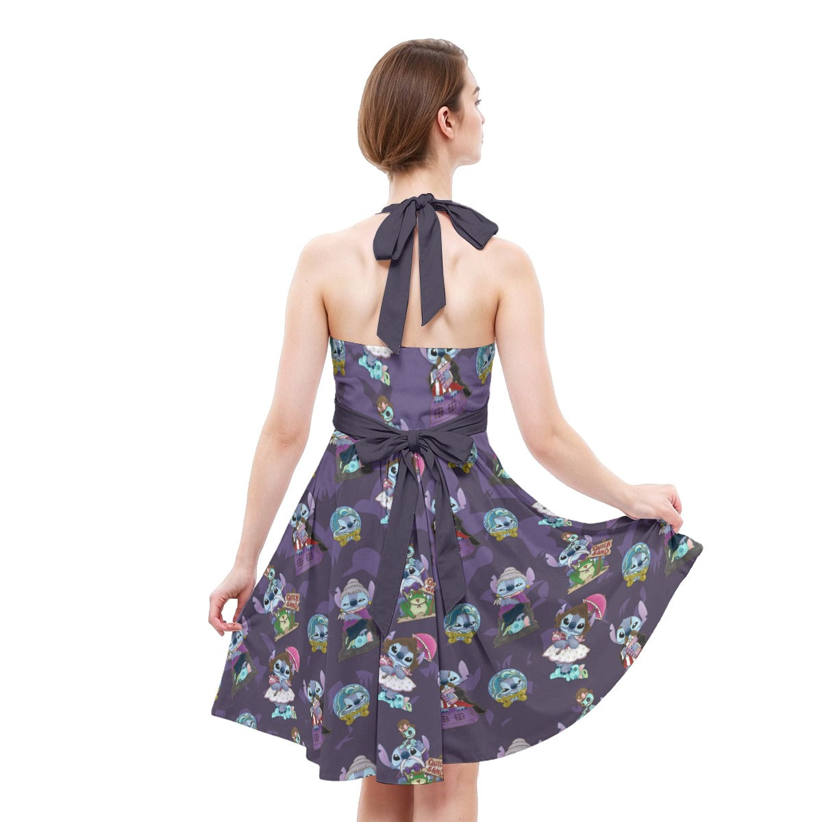 Haunted Alien Portraits - Women's Halter Vintage Pocket Dress