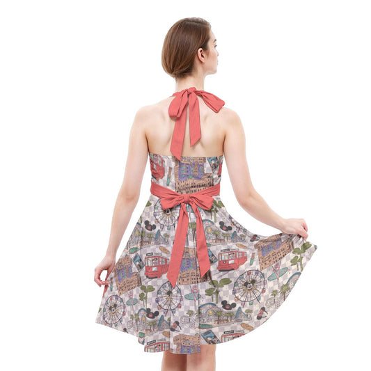 Original DCA - Women's Halter Vintage Pocket Dress