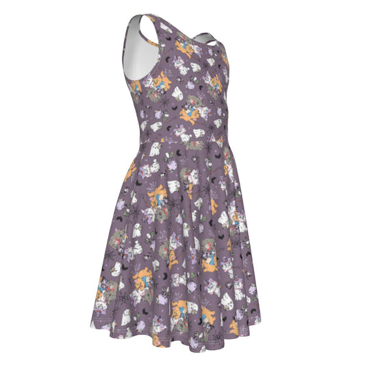 Spooky Fancy Felines - Kid's Sleeveless Skater Dress