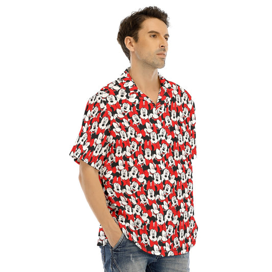 Many Faces of Polka Dot Mouse - Men's Hawaiian Button Up Shirt