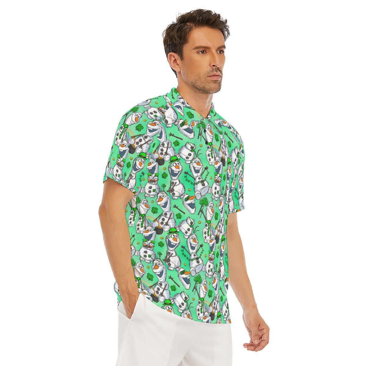Sketched Snowman St. Patrick’s Day - Men's Polo Shirt