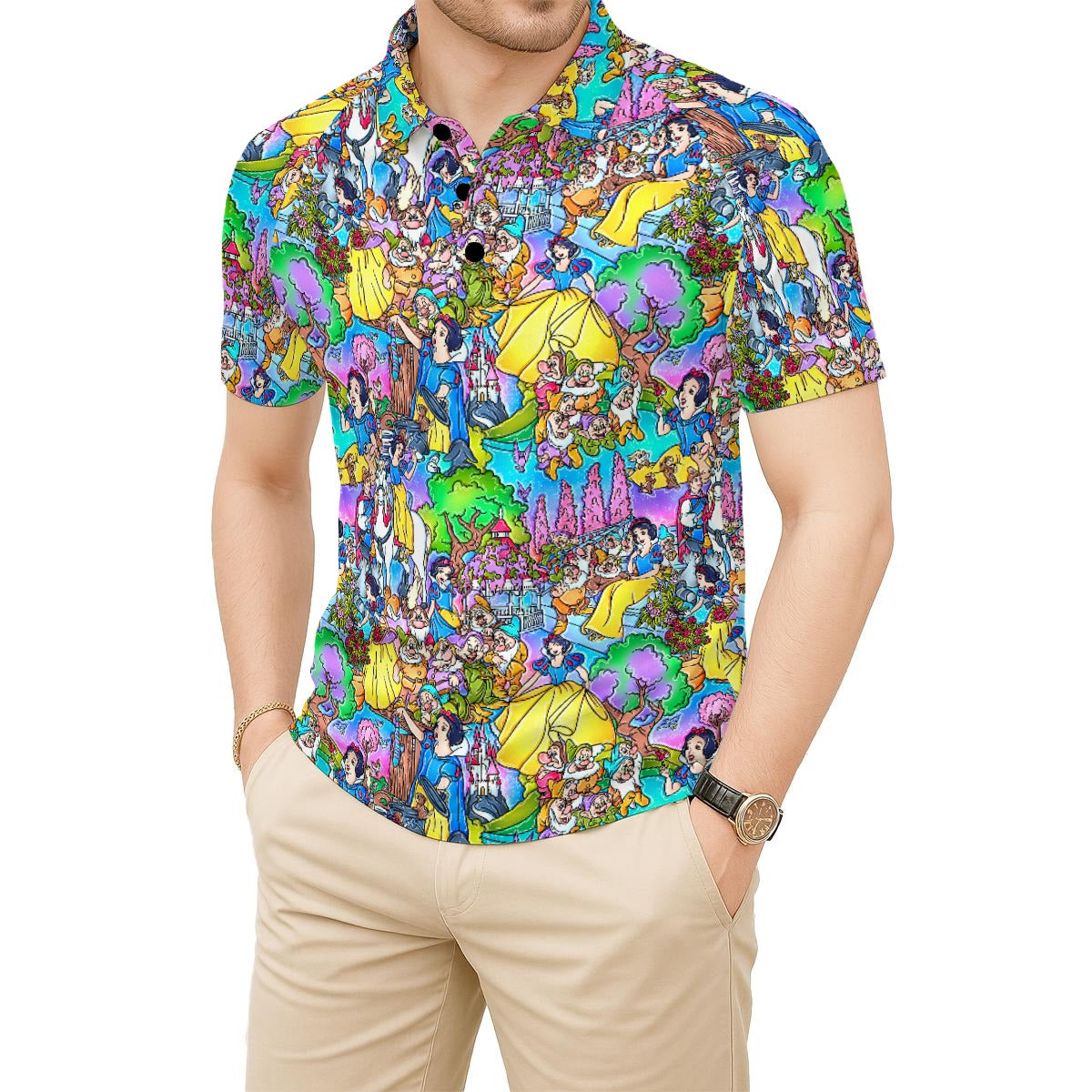 Fairest Princess Storybook Scenes - Men's Polo Shirt