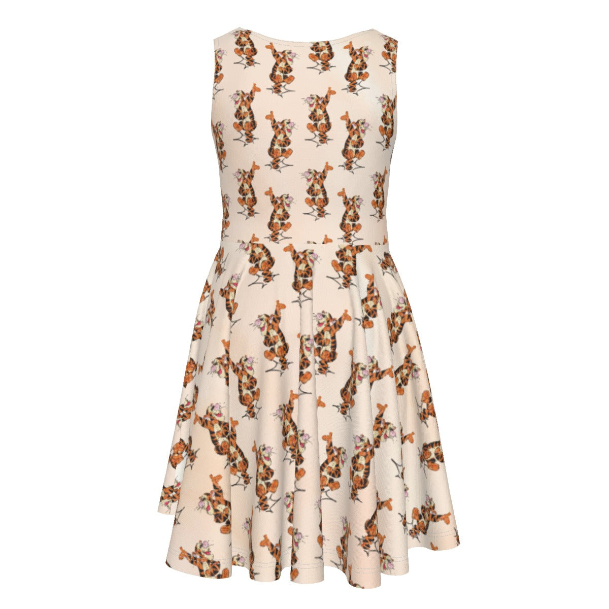 Sketched Bouncing Buddy - Kid's Sleeveless Skater Dress