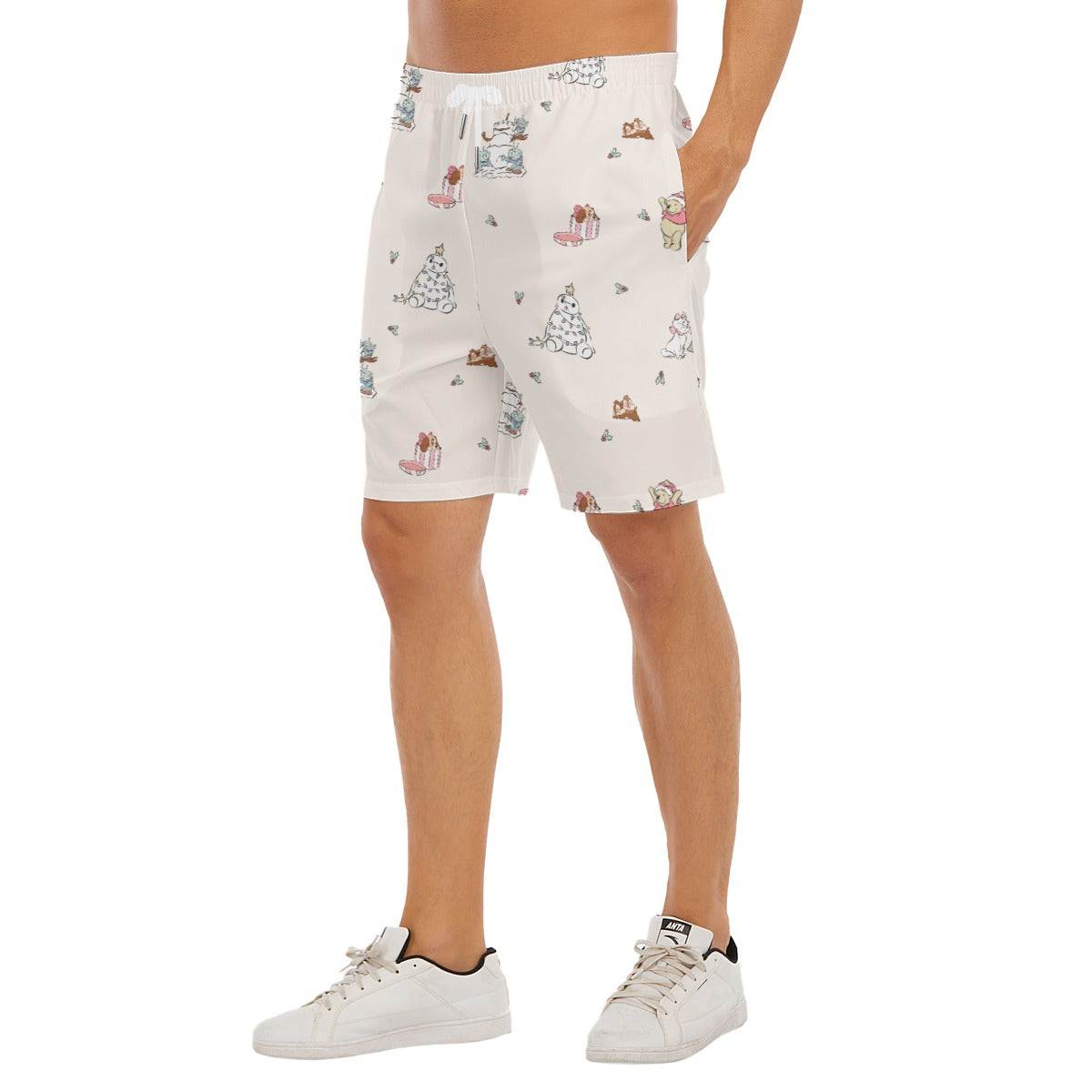 Storybook Christmas Cameo Mix - Men’s Pocket Beach Shorts