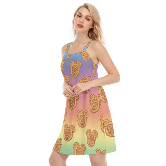 Rainbow Mouse Waffles - Women’s Adjustable Sundress