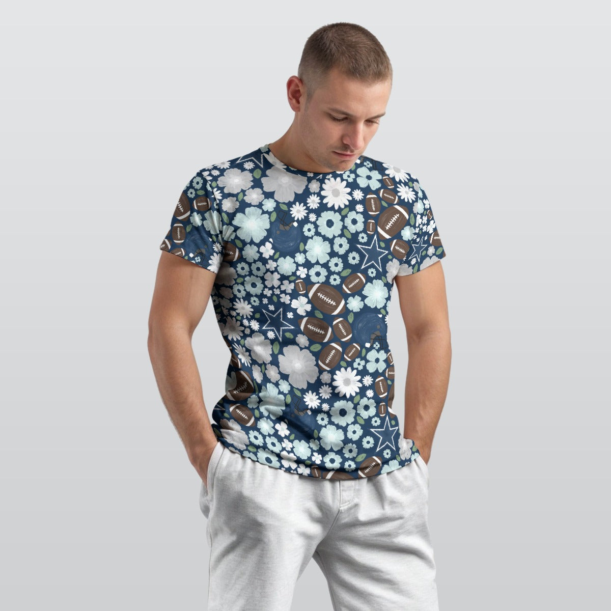 Blue Star Blooms - Men's Short Sleeve T-Shirt