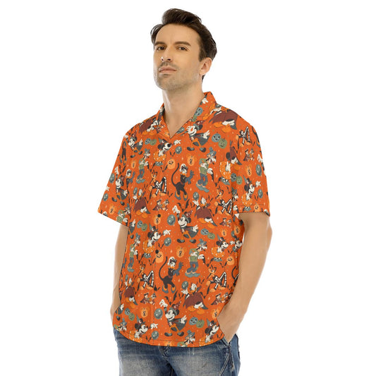 Vintage Halloween Parade - Men's Hawaiian Button Up Shirt