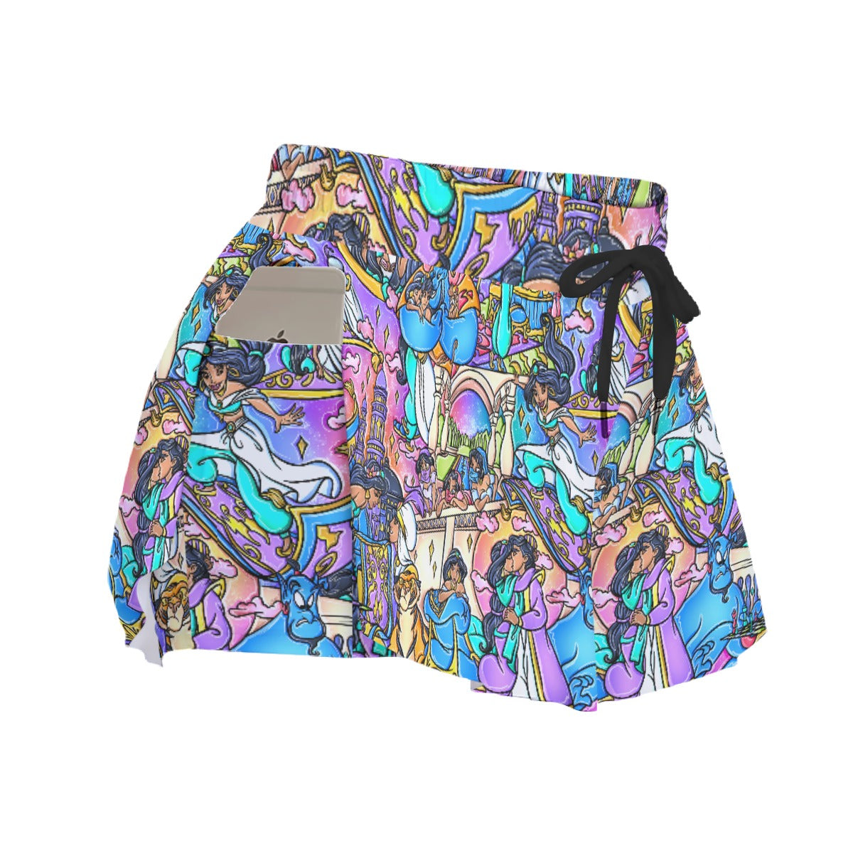 Magic Carpet Storybook Scenes - Women's Flowy Pocket Shorts