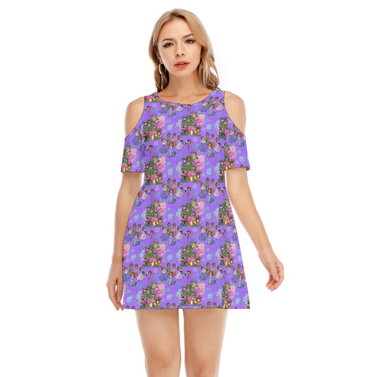 Whimsical Family Magic - Women's Cold Shoulder Cotton Dress