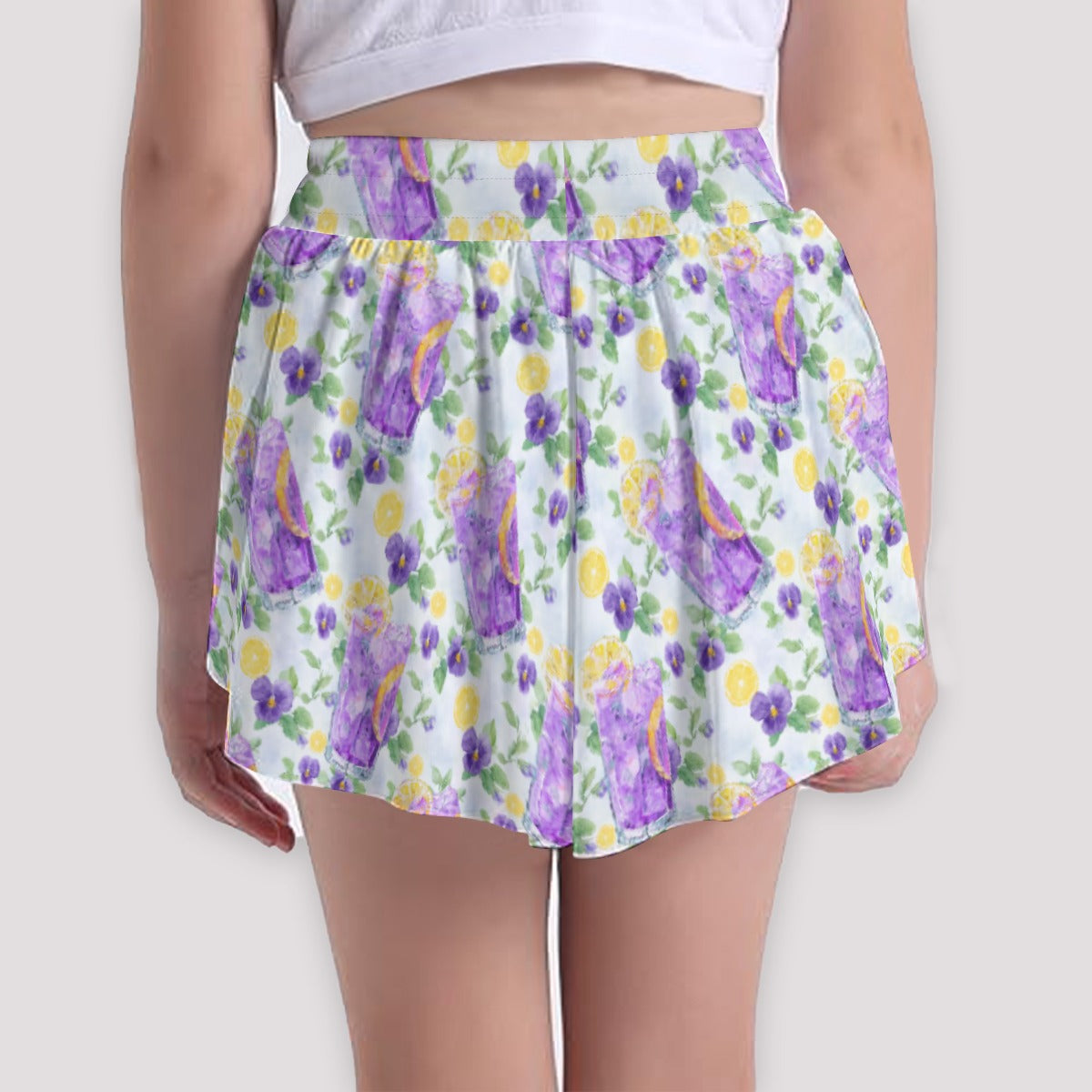 Zest Of The Fest Violet Lemonade - Girls’ Flowy Pocket Shorts