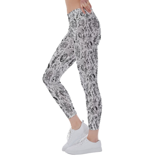 Nightmare Sketches Halloween Inspired - Women's Yoga Leggings