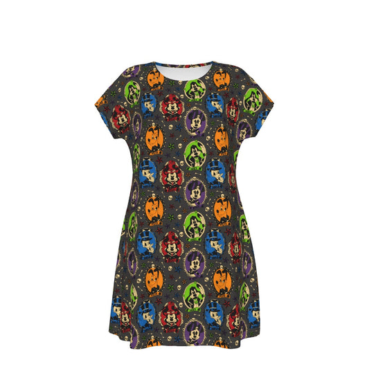 Gothic Halloween Cameos - Women's T-Shirt Dress