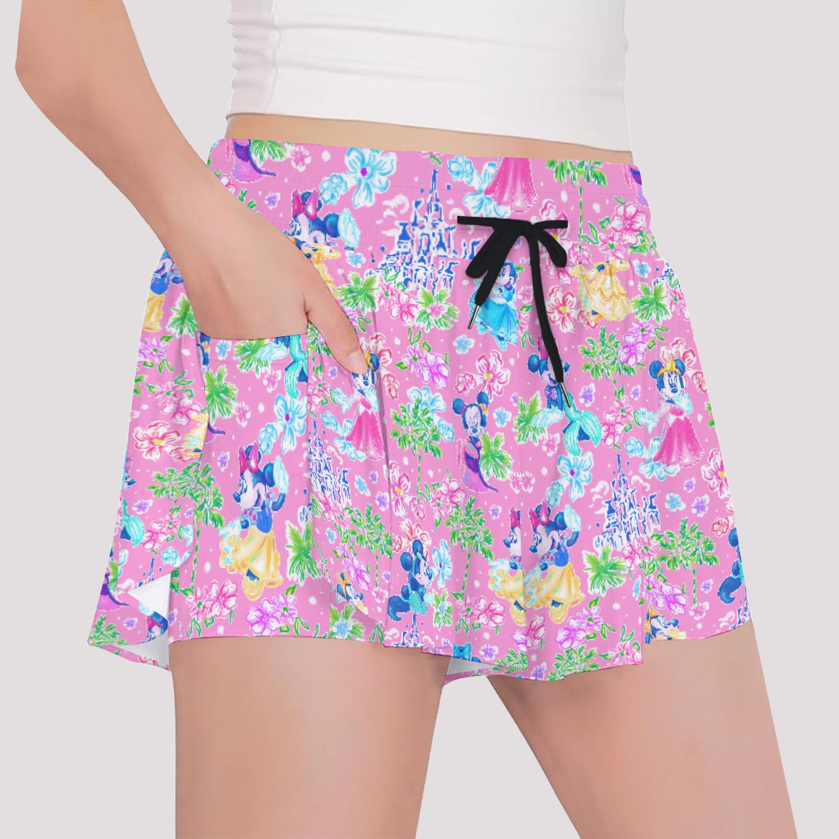 Princess Palm Party - Girls’ Flowy Pocket Shorts